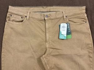 NWT L.L. BEAN Mens Brown Standard Athletic Fit BeanFlex Straight Leg Jeans 44x30 - Picture 1 of 10
