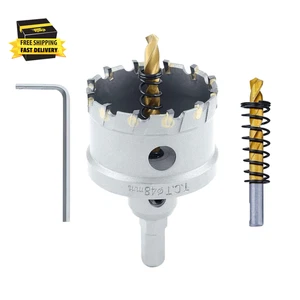 1-7/8" 48Mm TCT Carbide Hole Saw Tungsten Carbide Tipped Hole Cutter with 2 Pcs - Picture 1 of 7