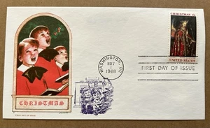 1968 Christmas FDC • 6¢ Angel Gabriel • Van Eyck art • Jackson cachet - Picture 1 of 5