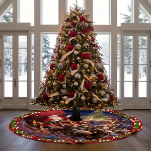 Weihnachtsbaumrock Rentierschlitten Festliche Dekoration Cloth - Bild 1 von 11