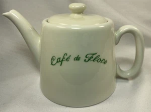 Apilco France Porcelain Cafe De Flore Porcelain Paris Coffee~Teapot-RARE! HTF - Picture 1 of 9