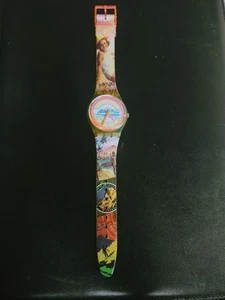 1992 Vintage Swiss Made Swatch Watch. Postcard Watch. Neon Swatch - Picture 1 of 15