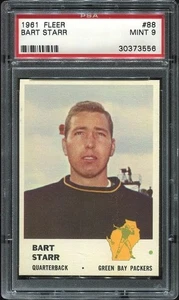 Fleer #88 1961 Bart Starr PSA 9 Green Bay Packers Salón de la fama Universidad de Alabama - Imagen 1 de 1
