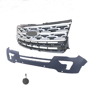 Front Plastic Bumper Grille For 2018 2019 Ford Explorer new 2pcs Combo Set - Picture 1 of 15