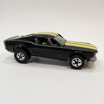 Hot Wheels 1982 Mustang Stocker Black W/Yellow Stripes Speed Machines (LOOSE) !! - Image 1 of 4