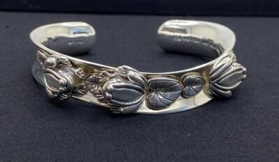 Bracelete Barry Kieselstein cordão prata 925 sapo e lírio  - Imagem 1 de 4