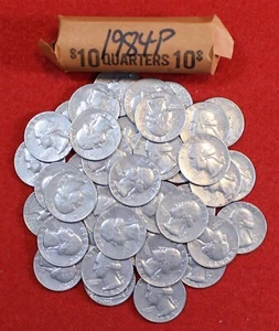 1984-P Washington Quarters 40 rollo de monedas circulado - Imagen 1 de 6