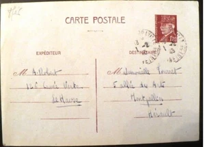 FRANCE SUR CARTE POSTALE / TP 515 TYPE PETAIN / Oblitération le havre 01/02/1943 - Imagen 1 de 1