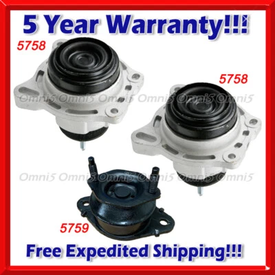 M713 Fits 2015-2018 Ford Transit-150 250 350 350HD Motor & Trans Mount Set 3pc - Image 1 of 3