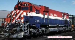 Bowser 24870 M630 BC Rail #705 (Hockey Stick, red, white, blue) DCC & Sound HO - Picture 1 of 1