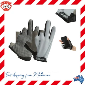 Fishing Gloves Anti Slip Hunting Shooting Cycling Bike 3 Fingerless - Picture 1 of 2