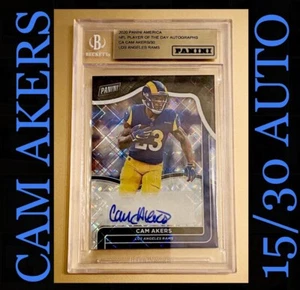 Cam Akers Rookie Auto Player of the Day SSP BECKETT SLABBED #15/30 2020 Panini - Picture 1 of 4