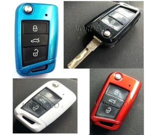 Volkswagen VW Golf 7 Gti GTD mk 7 Skoda Octavia Tiguan Skoda ATECA Leon Key Case - Picture 1 of 28