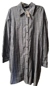 Lane Bryant Shirt Dress Women 18/20 Button Striped Long Sleeve Midi Collar NWT - Picture 1 of 10