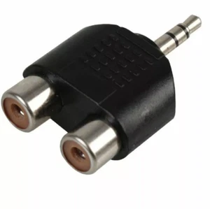 AUX to Twin Phono Adapter Y Splitter Stereo Jack to  2 x Female RCA GOLD 3.5mm - Picture 1 of 1