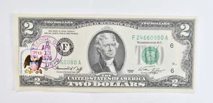 1976 $2 FRN Note First Day of Issue Federal Reserve Note - Stamped - Picture 1 of 5