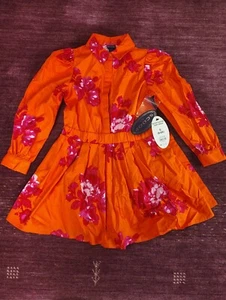 NWT, Scoop, Floral, Girls S (6-6X) Long Sleeve Dress, Tie Waist, Puff Sleeve - Picture 1 of 7