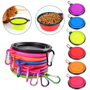 Portable Pet Dog Cat Collapsible Travel Feeding Bowl Food Water Dish Feeder ` - Picture 1 of 20