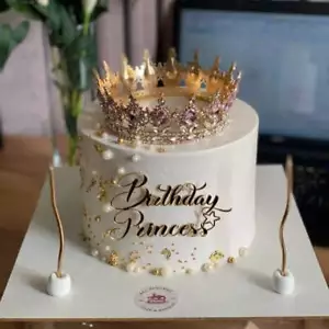 Cake Topper Acrylic Happy Birthday Queen Princess Suitable for Girls Birthday Pa - Bild 1 von 59