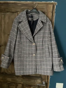 M&S Ladies Heavyweight Coat /Jacket With Wool ( Almond) Size 24 - Picture 1 of 6