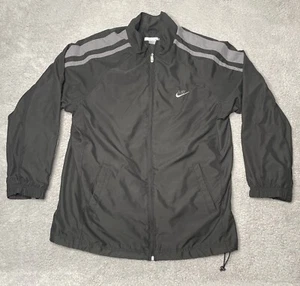 Vintage Y2K Nike Full Zip Jacket Mens XL Black/Gray Athletic Adjustable Waist - Picture 1 of 12