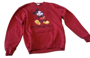 Disney World Kids XL Sweater Pullover Sweatshirt Red - Picture 1 of 5