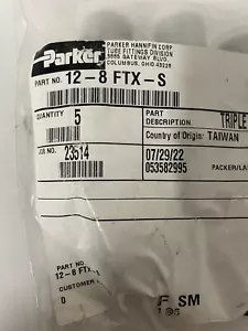 Qty (5) Parker 12-8 FTX-S, Triple-Lok-Pipe - Picture 1 of 10