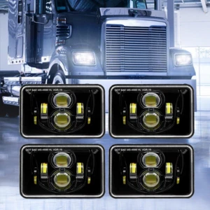 AUXBEAM 4x6 Inch LED Headlights Dot Approved High Low Beam Plug & Play Headlamps - Picture 1 of 12