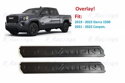 Emblema de elevación trasera de puerta negro mate superpuesto 2 piezas 2019+ Sierra 1500 2021 Canyon Foto 1 de 4
