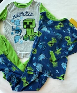 Minecraft Boys Size 12 Pajamas 4 Piece Mix & Match Set NWT - Picture 1 of 3