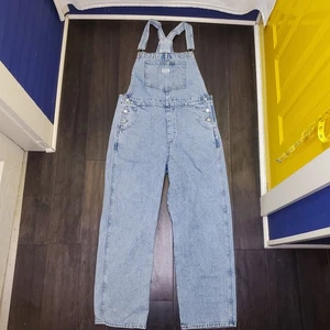 Levi's Women's Baggy Overalls Light Blue Denim Baggy Loose Fit Size Large - Picture 1 of 16