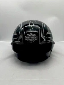 Harley Davidson Half Shell Black Motorcycle Helmet Pin Strip Design Size S - Picture 1 of 11