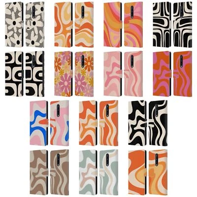 KIERKEGAARD DESIGN STUDIO RETRO ABSTRACT PATTERNS LEATHER BOOK CASE FOR ONEPLUS - Image 1 of 4