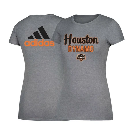 Houston Dynamo MLS Adidas Women's "Script Scratch" Navy Tri-Blend T-Shirt Cover