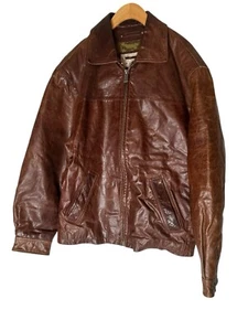 Vintage M Julian Wilsons Leather Bomber Aviator Biker Brown Jacket Men’s Medium - Picture 1 of 14
