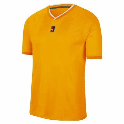 $85 NUEVA Camisa Tenis Para Hombres Nike Court Breathe Slam Crew Reloj de Sol Amarillo CK9799 M Foto 1 de 3