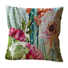 Flower Tropical Cactus Linen Pillow Case Sofa Car Throw Cushion Cover Home Decor