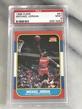 1986 Fleer Basketball Michael Jordan ROOKIE RC #57 PSA 9 MINT