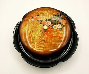 Otagiri Lacquerware Covered Nut Candy Relish Vintage Dish Bento Box MCM Decor - Picture 1 of 13