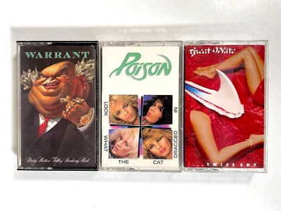 Poison Warrant Great White 80s METAL Cassette Lot of 3  - Image 1 of 4
