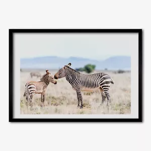 Tulup Picture MDF Framed Wall Decor 70x50cm Image Room Zebras in the mountains - Picture 1 of 4