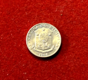 Philippines 1968 Sentimo UNC Aluminum Coin KM#196 T4028 - Picture 1 of 2