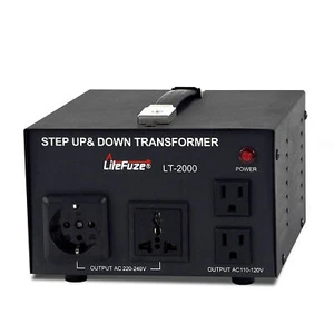 LiteFuze 2000Watt Heavy Duty Voltage Converter Transformer Step Up/Down(LT-2000) - Picture 1 of 10