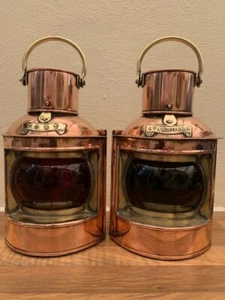 Vintage Ships Port & Starboard Lights. Navigation lamps. Yacht Marine Maritime - Picture 1 of 5