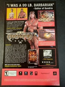 BARBARIAN Playstation XBOX Gamecube ~ Vintage Comic Page PRINT AD 2002 - Picture 1 of 1