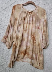 Womens Blouse Maurices 3X Tans Tie Dye Look Good Condition  - Picture 1 of 9