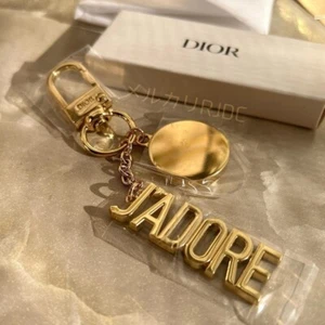 Christian Dior J'adore Key Ring Bag Charm Gold Logo w/Box 10cm Authentic 2024 - Picture 1 of 13