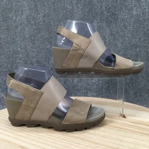 Sorel Sandals Womens 10.5 Joanie II Wedge Slingback Beige Leather NL3556-365 - Picture 1 of 17