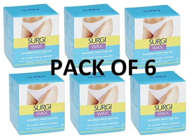 pack of 6 Surgi Wax Brazilian Hard Wax Kit for Private Parts 4 oz - Image 1 of 2