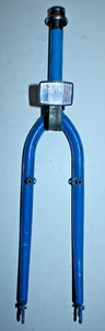 Vintage 4130 Chromoly Rigid MTB Bike Fork 26" 1" Threaded 195mm Blue USA Ship - Picture 1 of 20